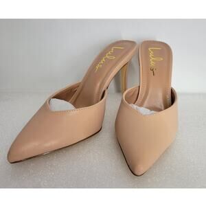 Lulus Syngo Nude Patent Pointed-Toe Ankle Strap Pumps Size 5.5